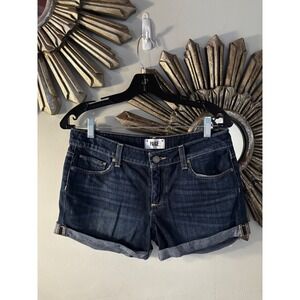 Paige Jimmy Jimmy Denim Shorts Dark Wash Cuffed Womens Size 26